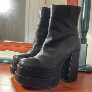 Steve Madden Black Platform Ankle Boots